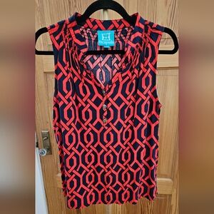 Escapada Sleeveless Half Button Front Top Size Small